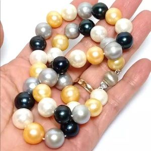 Multicolored Hand-Knotted Cultured Freshwater Pearl Necklace